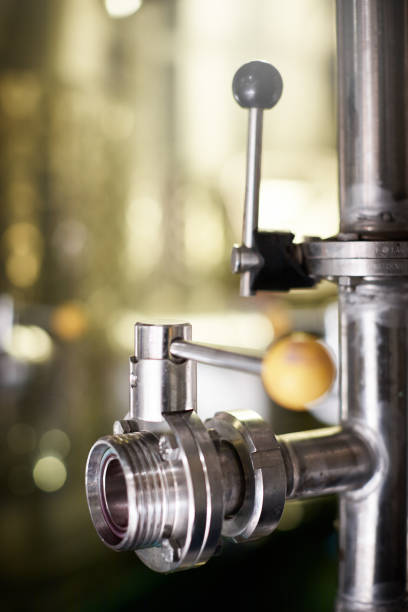 istock Industrial stainless steel valve and lever 1077059198