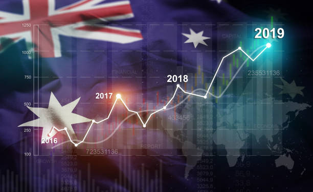 istock Growing Statistic Financial 2019 Against Australia Flag 1077061004