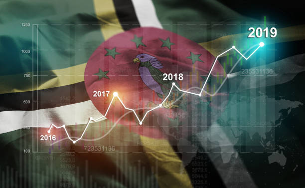 istock Growing Statistic Financial 2019 Against Dominica Flag 1077063464