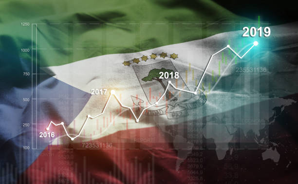 istock Growing Statistic Financial 2019 Against Equatorial Guinea Flag 1077063668