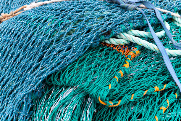 istock Blue and Green Fishing Net 1077063880
