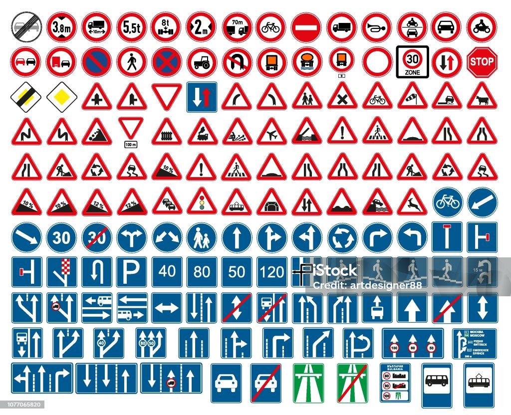 vecteur de la signalisation routière. panneau de signalisation. - clipart vectoriel de Signalisation routière libre de droits