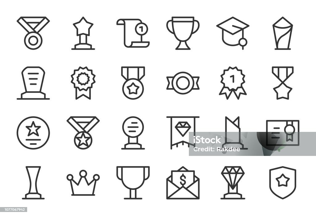 Award and Trophy Icons - Light Line Series Award and Trophy Icons Light Line Series Vector EPS File. Competition stock vector