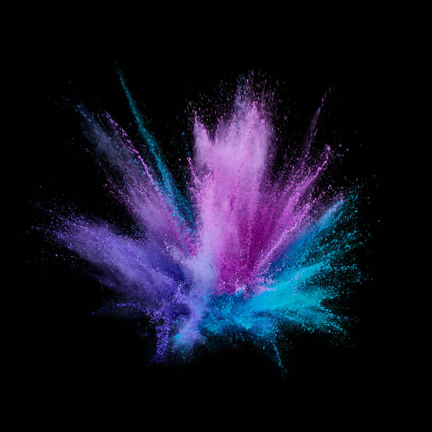 istock Colored powder explosion. Abstract closeup dust on backdrop. Colorful explode. Paint holi 1077069694