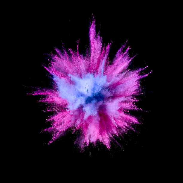 istock Colored powder explosion. Abstract closeup dust on backdrop. Colorful explode. Paint holi 1077069700