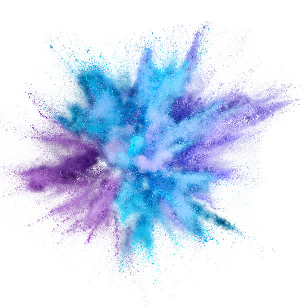 istock Colored powder explosion. Abstract closeup dust on backdrop. Colorful explode. Paint holi 1077069982