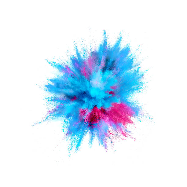 istock Colored powder explosion. Abstract closeup dust on backdrop. Colorful explode. Paint holi 1077069994
