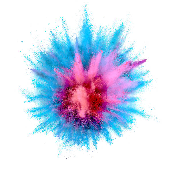istock Colored powder explosion. Abstract closeup dust on backdrop. Colorful explode. Paint holi 1077070004