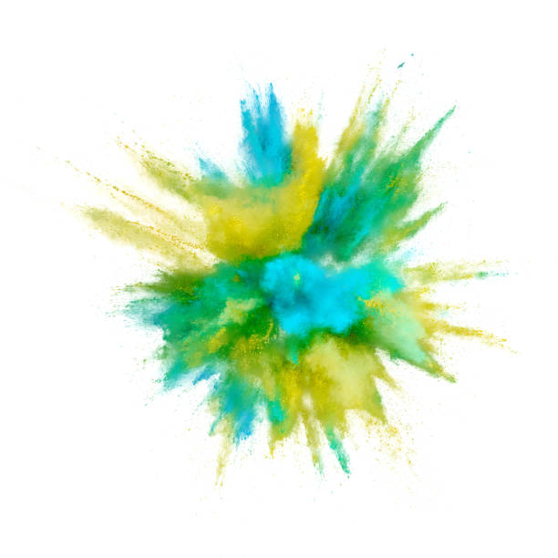 istock Colored powder explosion. Abstract closeup dust on backdrop. Colorful explode. Paint holi 1077070010