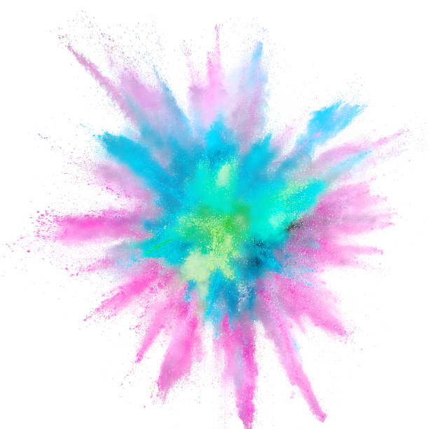 istock Colored powder explosion. Abstract closeup dust on backdrop. Colorful explode. Paint holi 1077070018