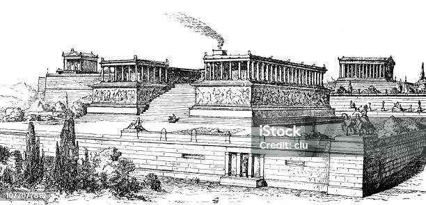 Classical Greek The Great Altar Of Pergamon Stock Illustration - Download Image Now - Classical Greek, White Color, 19th Century