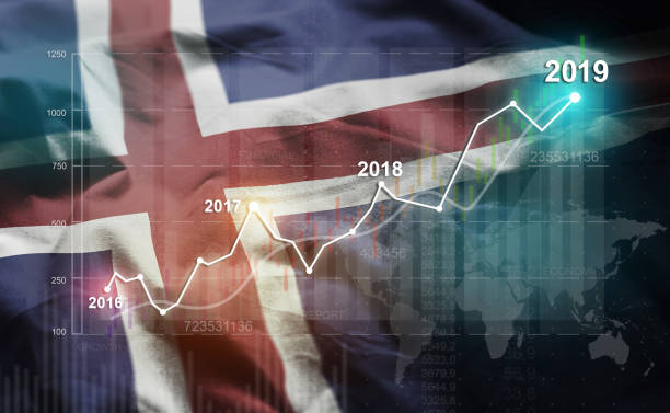 istock Growing Statistic Financial 2019 Against Iceland Flag 1077077974