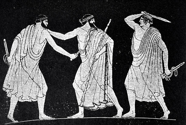 istock Classical greek, Murder of Hipparchos by Harmodios and Aristogeiton 1077078396