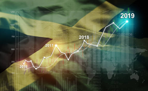 istock Growing Statistic Financial 2019 Against Jamaica Flag 1077078608