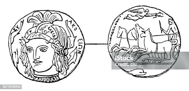 Classical Greek Syracuse Coin Stock Illustration - Download Image Now - 19th Century, 2018, Adult