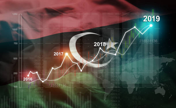 istock Growing Statistic Financial 2019 Against Libya Flag 1077080234