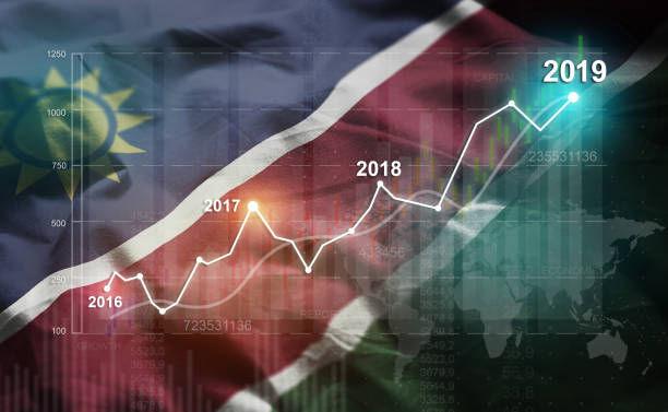 istock Growing Statistic Financial 2019 Against Namibia Flag 1077081586