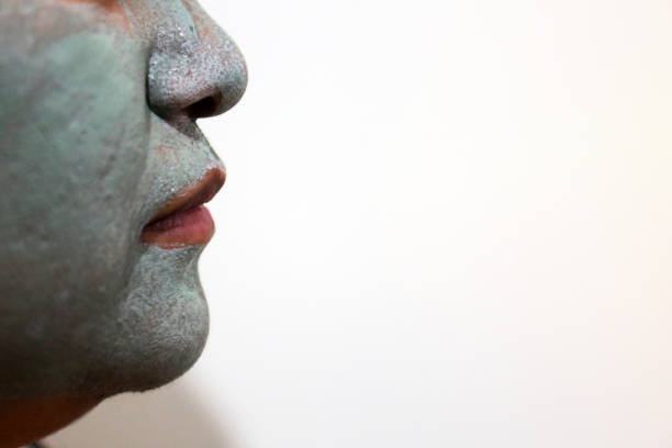 Close up beautiful women Face Mask pad.