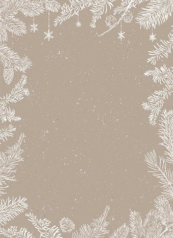 Christmas Poster - Illustration. Vector illustration of Christmas Background with branches of christmas tree.