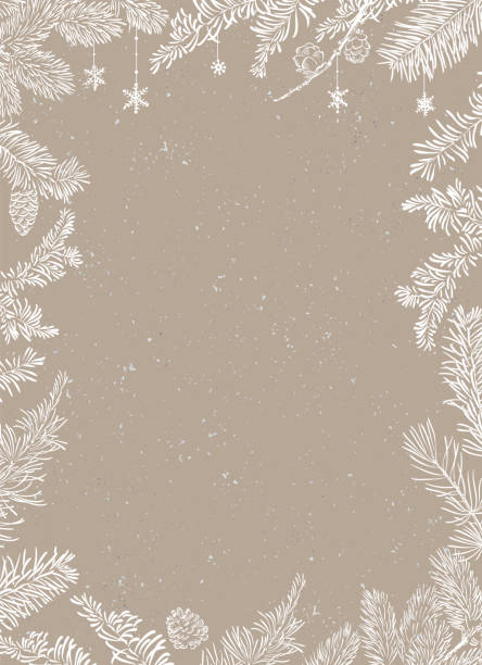 Christmas Poster - Illustration. Vector illustration of Christmas Background Christmas Poster - Illustration. Vector illustration of Christmas Background with branches of christmas tree. wallpaper decor stock illustrations