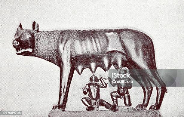 Romanulus Ancient Rome The Shewolf With Romulus And Remus Stock Photo - Download ...
