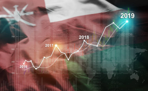 istock Growing Statistic Financial 2019 Against Oman Flag 1077090008