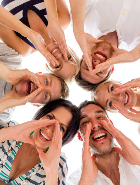 istock smiling friends in circle 1077090972