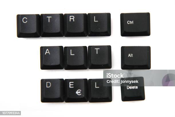 Control Delete Key Ctrl Alt Delete From Keyboar Keys Stock Photo - Download Image Now ...