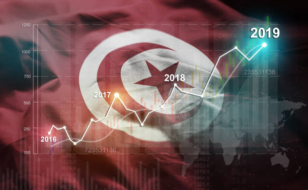 istock Growing Statistic Financial 2019 Against Tunisia Flag 1077094190