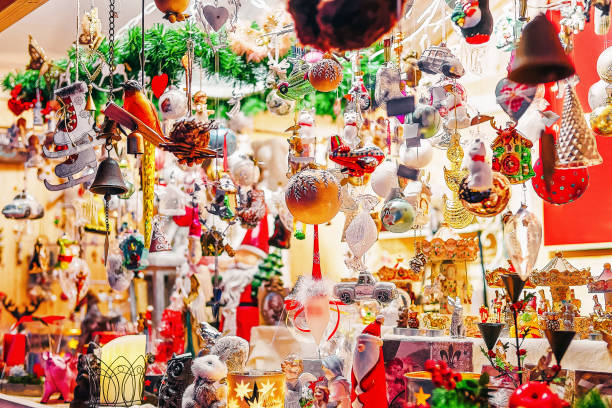 istock Christmas tree decoration in Xmas market Vilnius 1077095422
