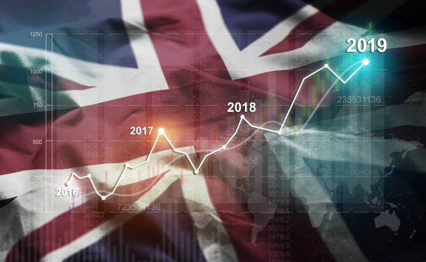 istock Growing Statistic Financial 2019 Against United Kingdom Flag 1077096500