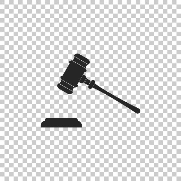 Judge gavel icon isolated on transparent background. Gavel for adjudication of sentences and bills, court, justice, with a stand. Auction hammer symbol. Flat design. Vector Illustration Judge gavel icon isolated on transparent background. Gavel for adjudication of sentences and bills, court, justice, with a stand. Auction hammer symbol. Flat design. Vector Illustration law clipart stock illustrations