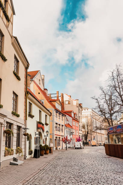 istock Livu square in Old Town decorated for Christmas in Riga 1077099618