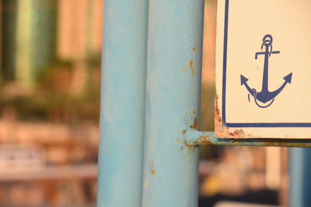 A classic anchor sign in the marina