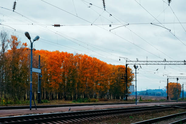 istock Train railway station in Bogolyubovo 1077102488