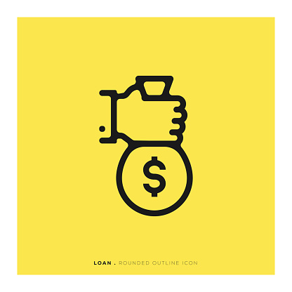 istock Loan Rounded Line Icon 1077103596
