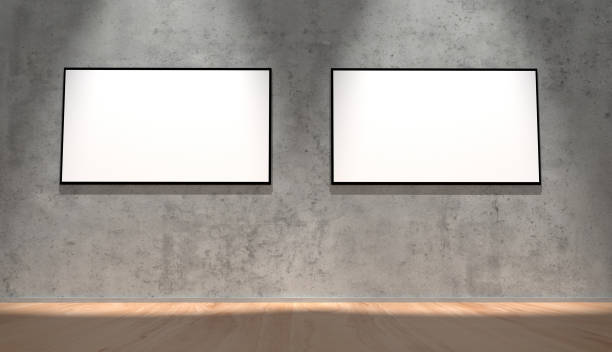 istock Two large displays on the wall 1077104960