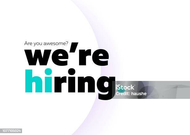 We Are Hiring Vector Background Trendy Bold Black Typography Job Vacancy Card Design Join Our Team Minimalist Poster Template Looking For Talents Advertising Open Recruitment Creative Ad Stock Illustration - Download Image Now