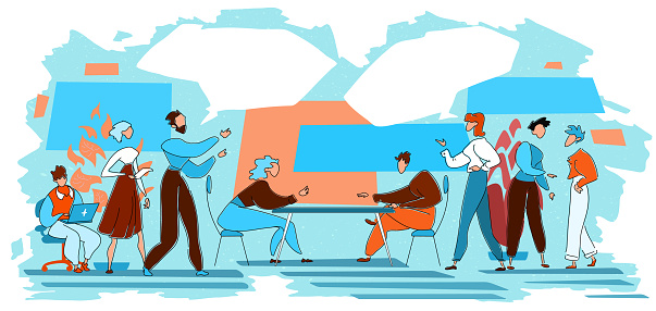 People Comparing Values Group Of People Comparing Two Ideas Or Things Stock Illustration ...