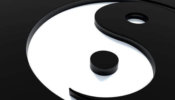陰陽のバタフライ - yin yang symbol 写真 ストックフォトと画像