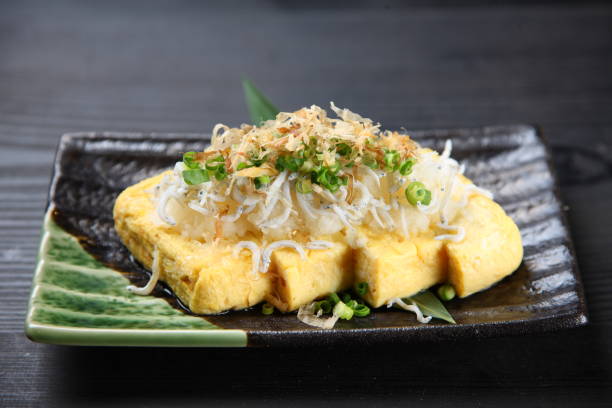 istock Japanese Rolled Omelet With Young Sardine 1077108748