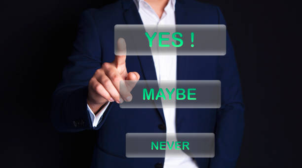 istock businessman hand yes never maybe 1077113516