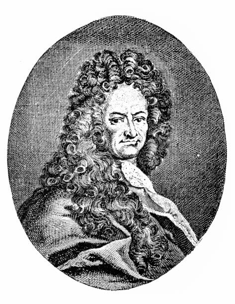 готфрид вильгельм лейбниц (1646-1716), немецкий философ - готфрид вильгельм лейбниц stock illustrations