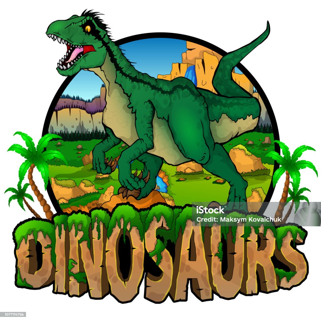 Ilustración de Logo Mundial De Dinosaurios Con Raptor Ilustración De Vector  y más Vectores Libres de Derechos de Agresión - iStock