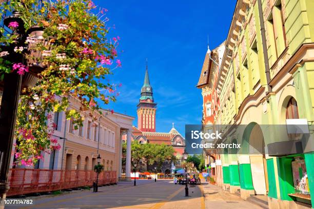 Subotica City Hall And Main Square Colorful Street View Vojvodina Region Of Serbia Stock Photo - Download Image Now