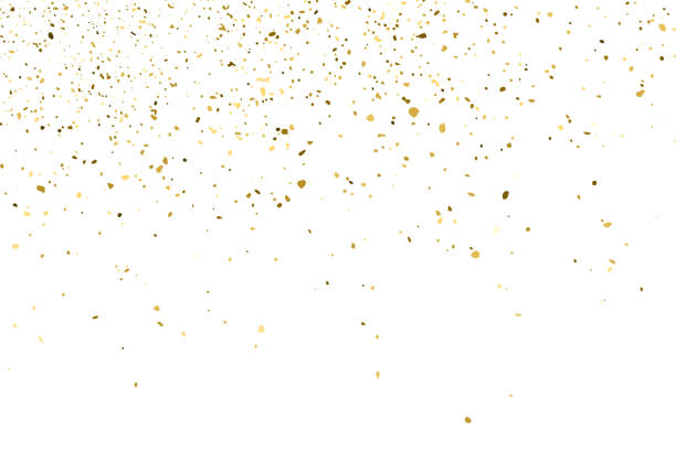 złota faktura brokatu izolowana na biało. - gold bright shiny pattern stock illustrations