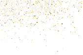 Gold Glitter Texture Isolated On White.