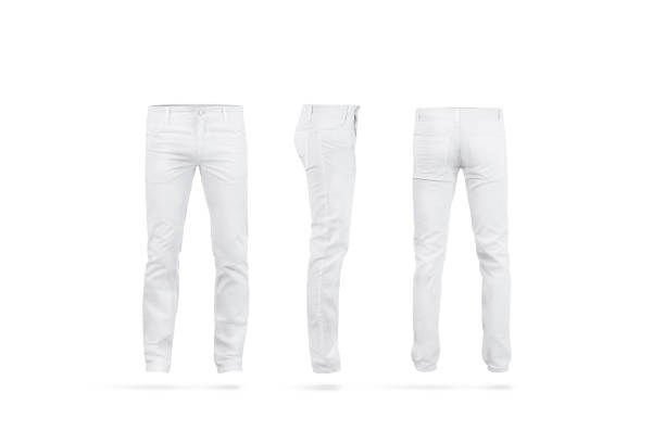 istock Blank white mens pants mock up set, isolated 1077117350