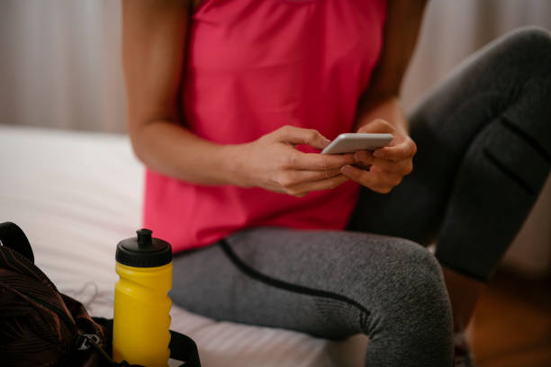 istock Beautiful woman preparing for gym 1077123016