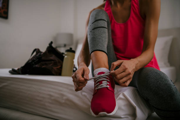 istock Beautiful woman preparing for gym 1077125830